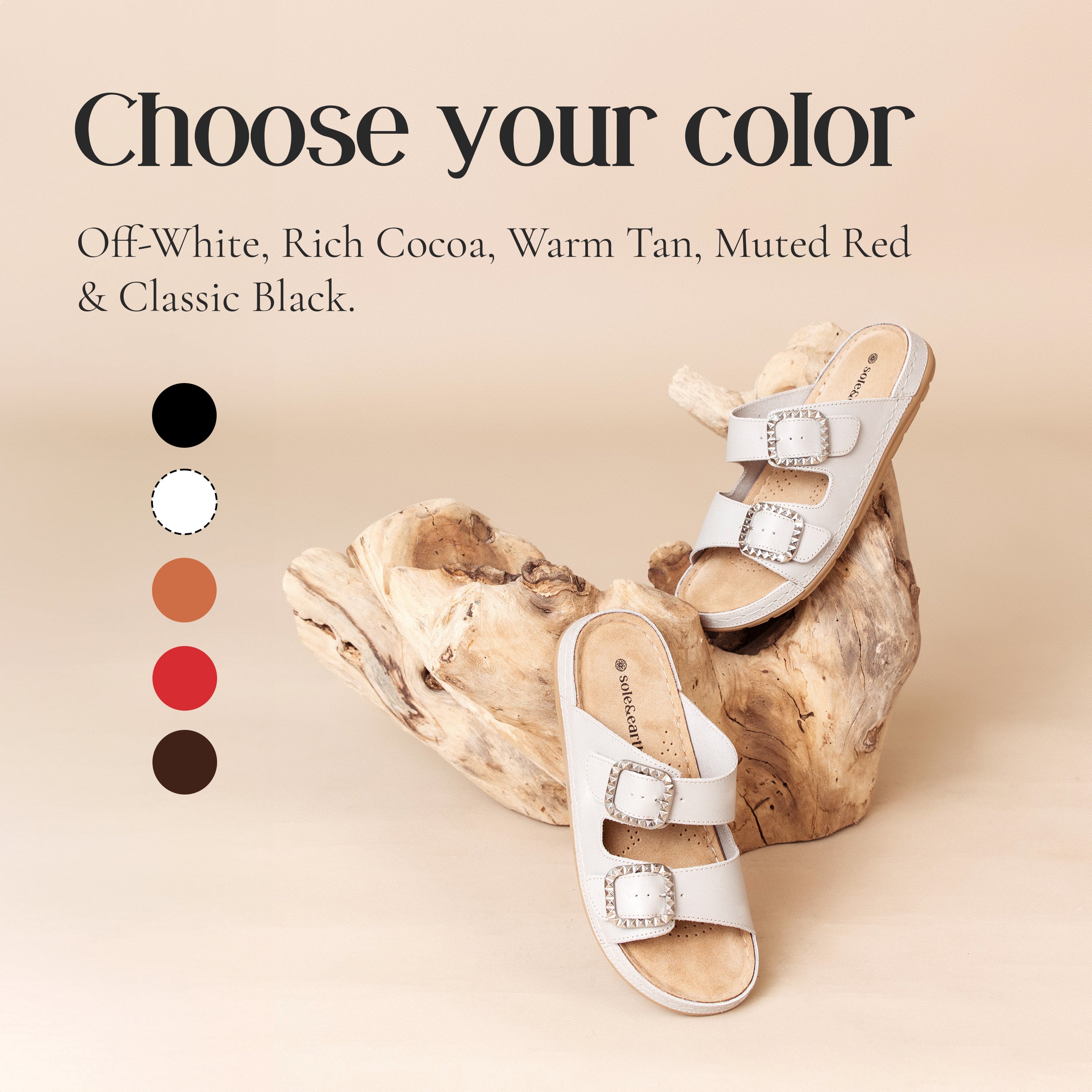 STUDDED DOUBLE-BUCKLE SANDAL WHITE