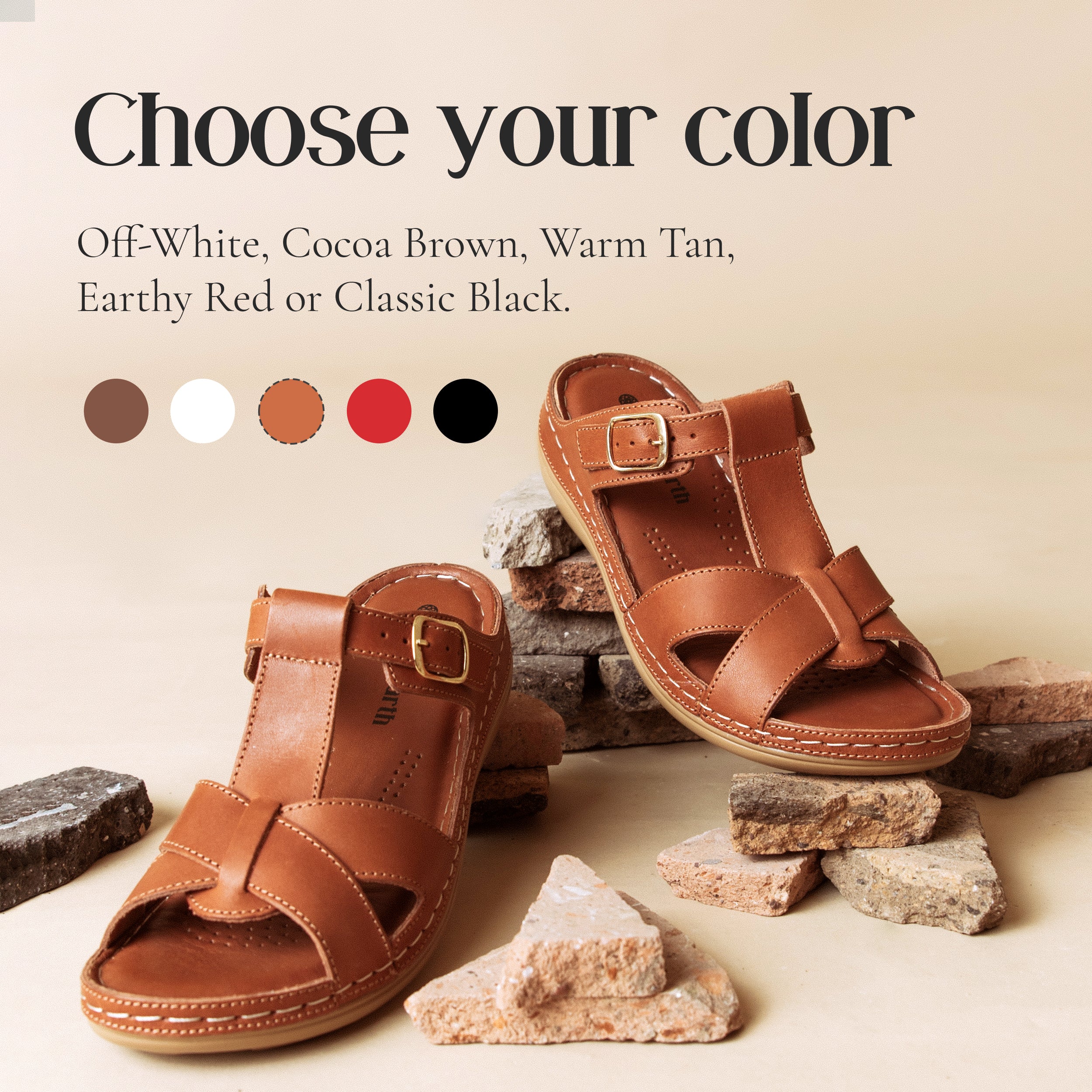 SUPPORTIVE BUCKLE FLAT TAN