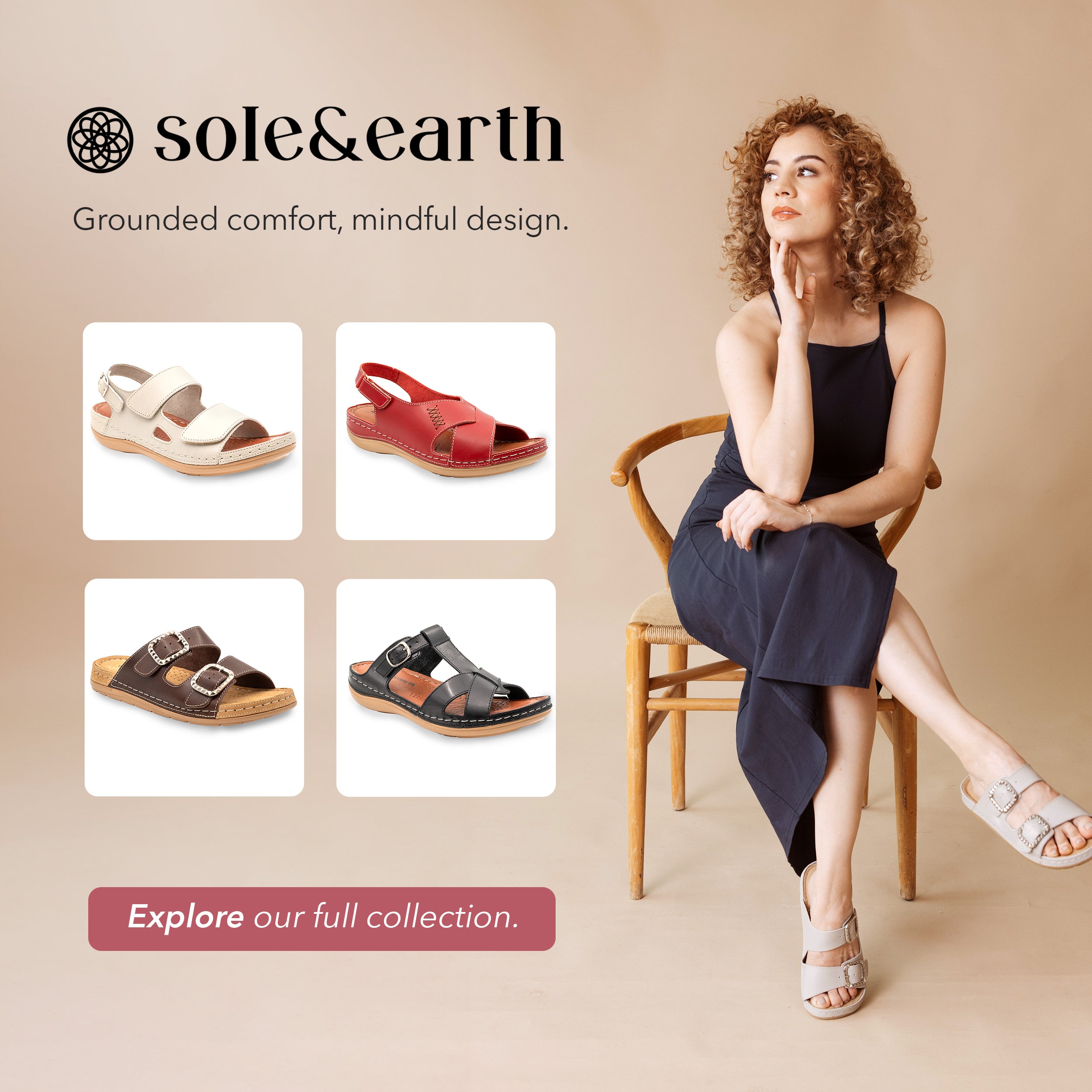 STUDDED DOUBLE-BUCKLE SANDAL BROWN
